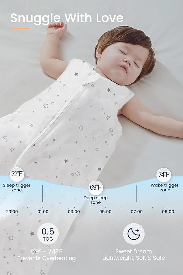 TotAha Toddler Sleep Sack 1.0 TOG, Soft Quilted Wearable Blanket Baby Sleeping Bag with 2-Way Safe Zippers for All Seasons