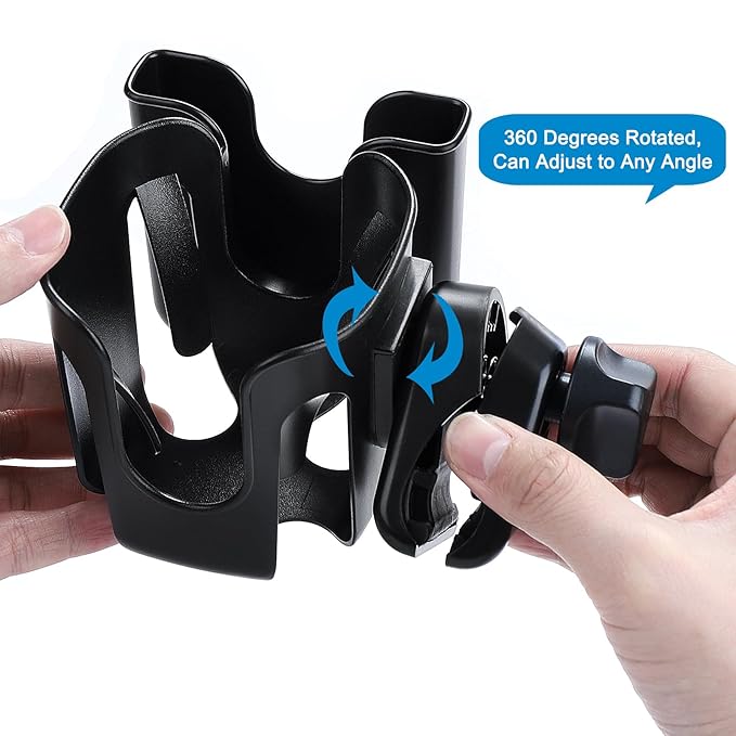 Accmor Universal Cup Holder, Stroller Cup Holder, 360° Rotatable Large Caliber Designed Bottle Phone Holder for Stroller, Bike, Wheelchair, Walker, Scooter