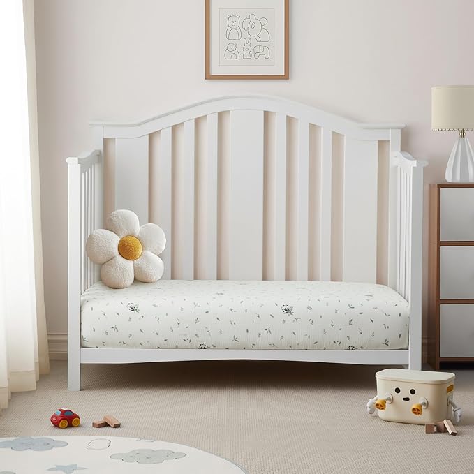 SiinvdaBZX 2 Pcs Muslin Crib Sheets Neutral, Ultra Soft Cotton Breathable Fitted Baby Crib Mattress Sheets for 52"x28" Standard Toddler Mattress (2Pcs Panda)