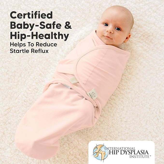 Baby Swaddle Sleep Sacks with Zipper - 3-Pack Swaddles for Newborns 3-6 Months, Infant, Baby Girls, Boys, Soft & Durable Newborn Sleep Sack, Easy Diaper Change Swaddling Blanket (Angelic, L)