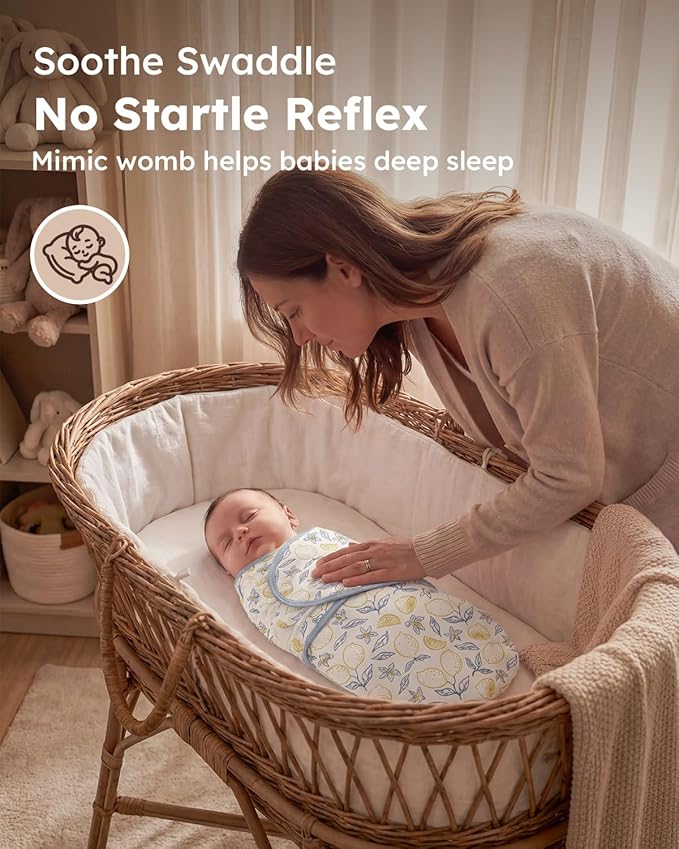 Yoofoss Baby Swaddles for Newborns 100% Organic Cotton, Adjustable Swaddle 0-3 Months 2 Zippers Newborn Swaddle Sack, Breathable Soft Durable