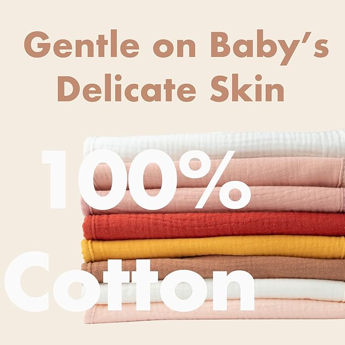 COOROBIN 8 pack-Muslin Baby Bibs, 100% Cotton Baby Bandana Drool Bibs, Ultra Soft & Absorbent for Newborns & Infants