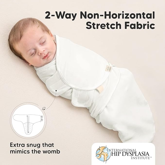 KeaBabies 3-Pack Organic Baby Swaddle Sleep Sacks - Swaddles for Newborns, Infant 0-3 Months, Baby Girls, Boys, Soft & Snug Newborn Sleep Sack, Nursery Swaddling Blankets (Soft White)