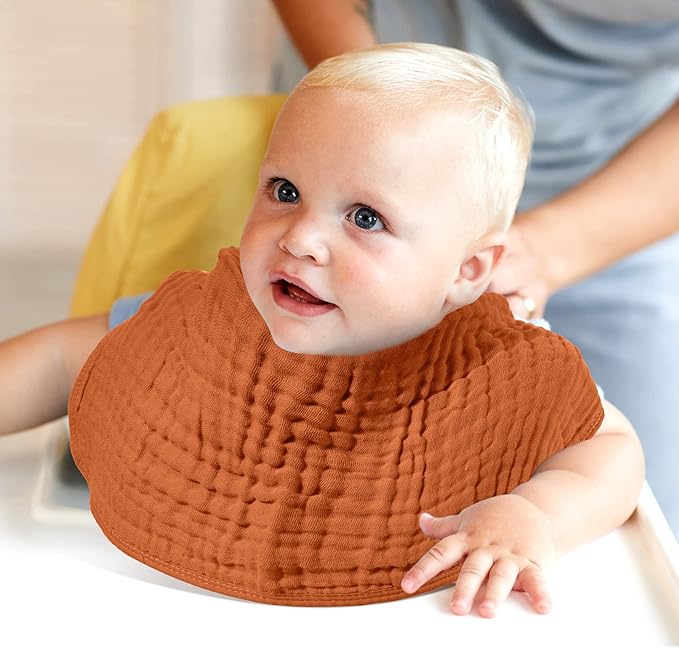 8 Packs Muslin Burp Cloths Large 20" x 10", 6 Layers Unisex Baby Absorbent 100% Cotton Burp Rags Colorful Muslin Washcloths for Baby Plain Soft Cotton Cloth for Babies Girls Boys(Vintage Colors)