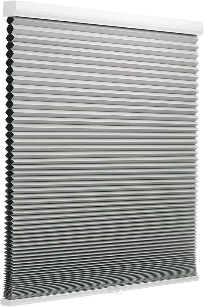 Changshade Blackout Blinds Black Out Shade for Indoor Windows Doors, Cordless Cellular Shades Room Darkening Thermal Insulated 1.5 Inch Honeycomb Blinds for Bedroom, Bathroom, Nursey, 28"Wx72"H, Gray