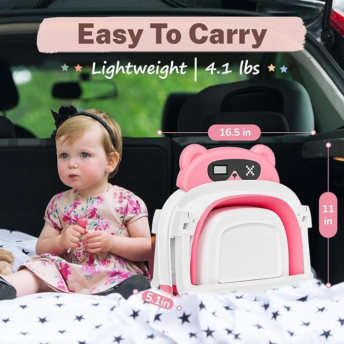 AVIDOR Baby Bathtub,Collapsible Bathtub for Newborn to Toddler,Durable Essential Infant Bath Tub,Portable Travel Baby Tub with Soft Cushion,No-Slip Hanging and Detachable(Rose Pink)