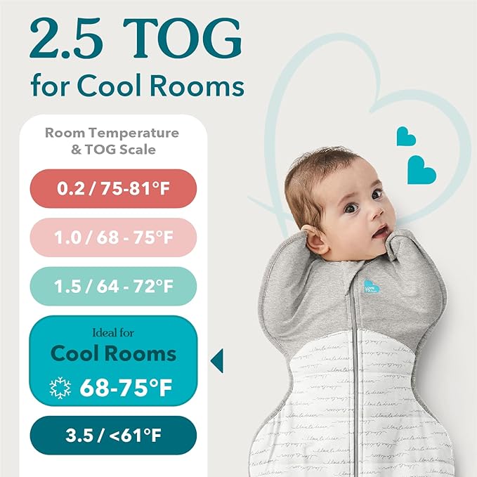 Love to Dream Warm Swaddle UP 2.5 TOG Baby Sleep Sack for Autumn & Winter | Arms Up Position for Self-Soothing, Calms Startle Reflex | Small 8-13 lbs, White Happy Hats