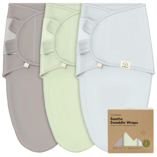 3-Pack Organic Baby Swaddle Sleep Sacks - Swaddles for Newborns, Infant 0-3 Months, Baby Girls, Boys, Soft & Snug Newborn Sleep Sack, Nursery Swaddling Blankets (Ripple)