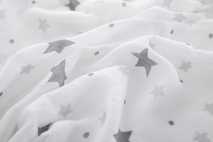 Muslin Swaddle Blankets for Baby Boys and Girls, 4-Pack Breathable and Skin-Friendly Receiving Blanket Wrap, Baby Essentials, Registry & Gift, 47 x 47 inches (Monochrome Doodles)