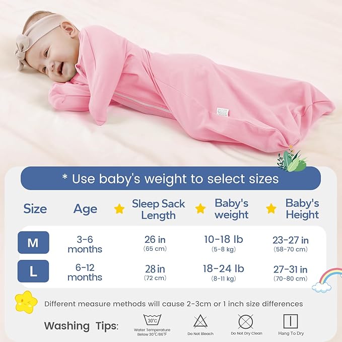 ZIGJOY Baby Transitional Swaddles for Newborns: 0.5 Tog Arms Up Sleep Sack 3-6-12 Months Soft Cotton Shark Fin 2 Way Zipper