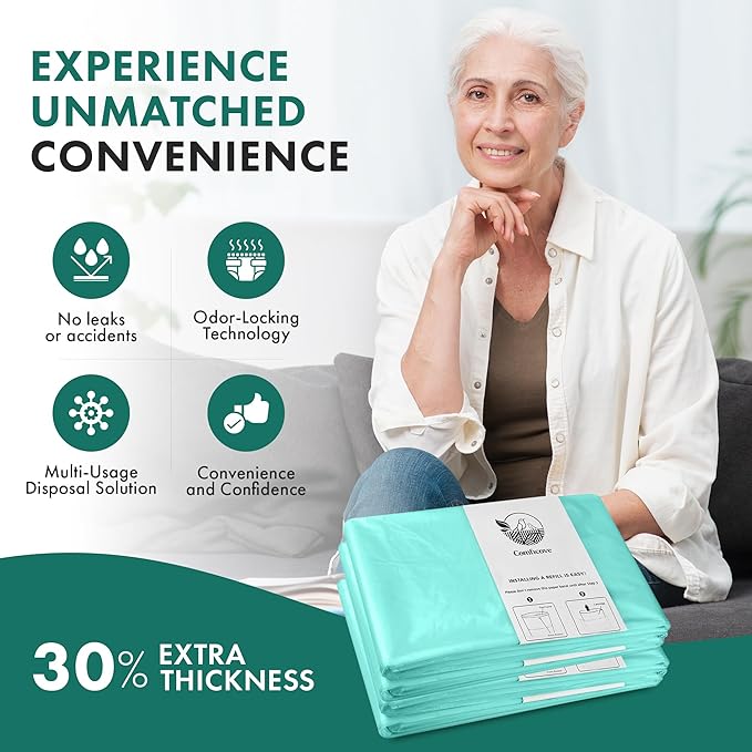 8 Pack Adult Diaper Liner Refills, Compatible with Janibell Akord 330 Model, Adult Diaper System to Eliminate Waste, Odor Resistant by Comficove (8pk)