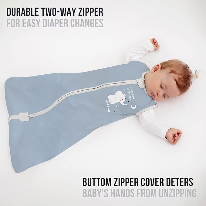 Mama Cheetah Baby Sleep Sack 0.5 TOG, Organic Cotton Baby Wearable Blanket with Two-Way Zipper, Swaddle Transition Baby Sleeping Bag for Newborn Infant Toddler Boy Girl, 6-12 Months