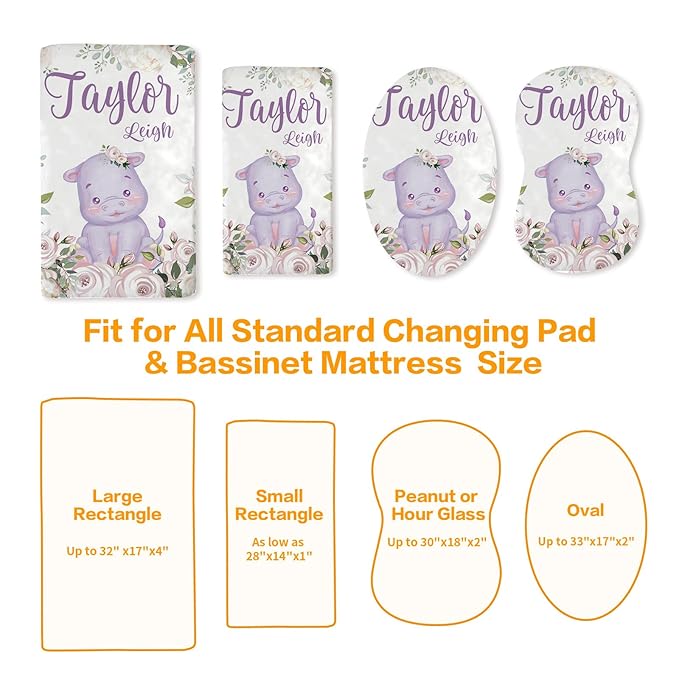 Custom Changing Pad Cover Set - Jersey Knit Ultra Soft Unisex Waterproof Diaper Changing Table Covers with Personalized Name for Baby Boys Girls - Comfy Cozy 2 Pcs Set Style11
