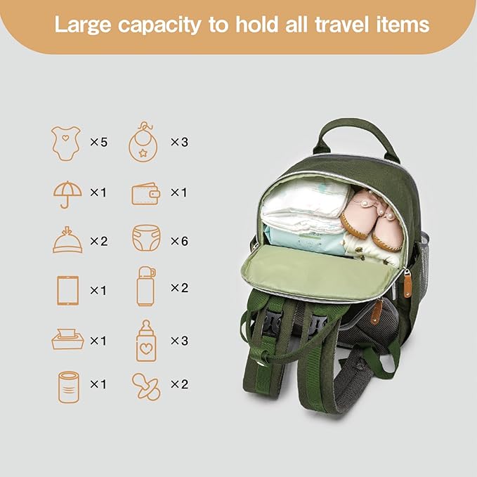Diaper Bag Backpack 25L Capacity with Changing Pad for Boys and Girls Essential Baby Stuff for Mom (Gray)