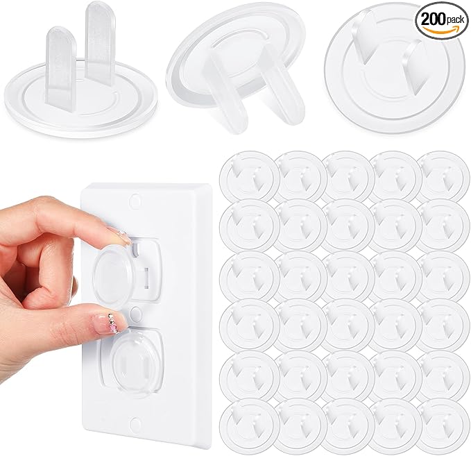 Thyle 200 Pcs Outlet Covers Bulk Child Baby Proofing Plug Covers for Electrical Outlets Easy Install Socket Sturdy Safe Secure Baby Proofing Kit for Home Office Bulk