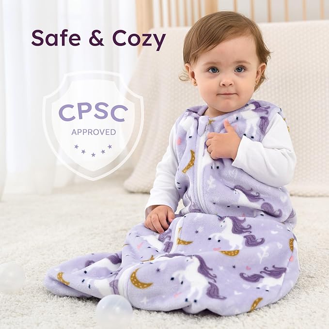 Yoofoss Baby Sleep Sack 12-18 Months, 1.5 Tog Sleep Sack, Fleece Baby Wearable Blanket with 2-Way Zipper, Toddler Sleeping Sack, Soft Warm Lightweight(Small)