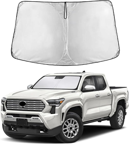 EcoNour Windshield Sun Shade for Toyota Tacoma 2024–2026 | Front Window Sunshade | Foldable Car Sun Protector | Blocks UV Rays & Keeps Interior Cooler