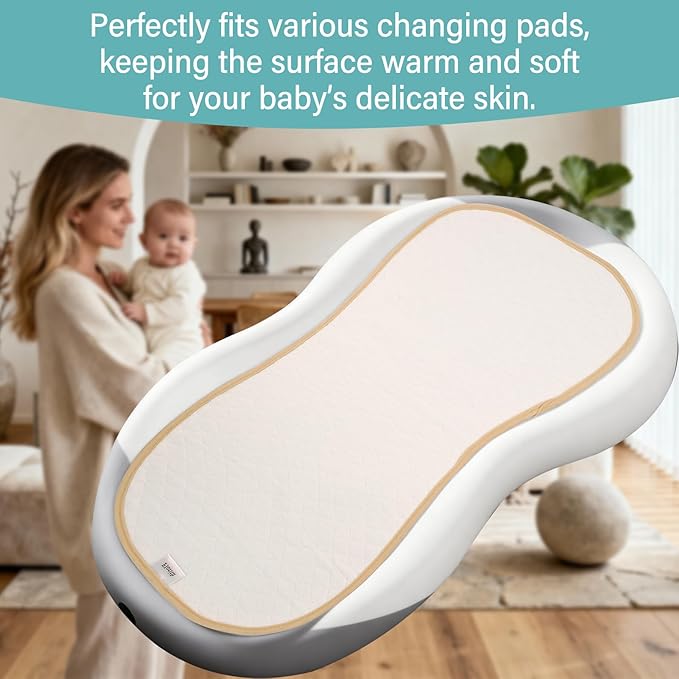 Florith Waterproof Baby Changing Pad - Reusable Washable Changing Table Pad, Silicone & Peanut Changer Design, Includes Waterproof Changing Pad Cover & Liners (White, 13x29 Inch (Pack of 3))
