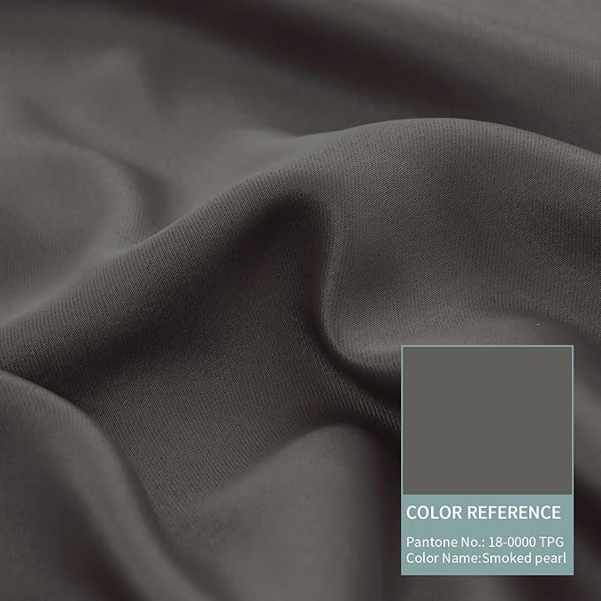 BGment Thermal Insulated 100% Blackout Curtains for Bedroom with Black Liner, Double Layer Full Room Darkening Noise Reducing Grommet Curtain (42 x 84 Inch, Grey, 2 Panels)