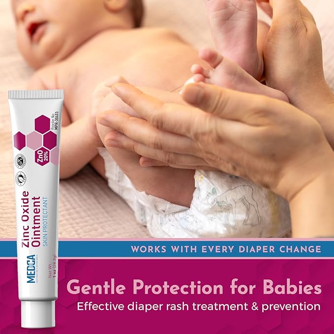 High-Potency 20% Zinc Oxide Ointment - (Pack of 72) Baby Diaper Rash Cream and Gentle Skin Protectant Barrier for Chafed Skin, Wetness Daily & Overnight Protection Soothing, Hypoallergenic, 1oz Tubes