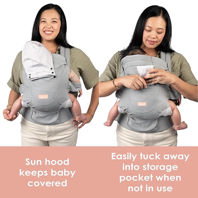 Baby Trend Caleo Charm Deluxe 3‑in‑1 Newborn Carrier, Calypso – 100% Cotton, Machine Washable, Lumbar Support & Weather Protection
