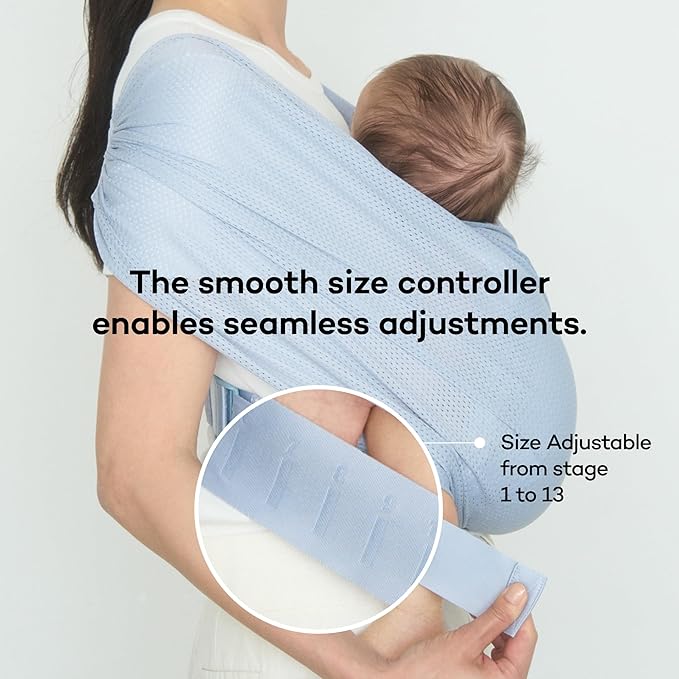 Konny Baby Carrier Flex AirMesh with Head Support - Adjustable, Easy to Wear, Hands-Free Breathable Baby Wrap Sling, Perfect for Newborn Babies Essentials up to 44 lbs (XS-XL) -Wood Rose