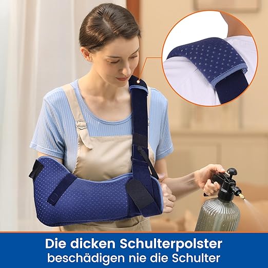 Arm Sling for Shoulder Injury with Waist Strap - Immobilizer Brace Support for Sleeping, Rotator Cuff Surgery (Comfort Version, Right, Large, 40-51 inch)