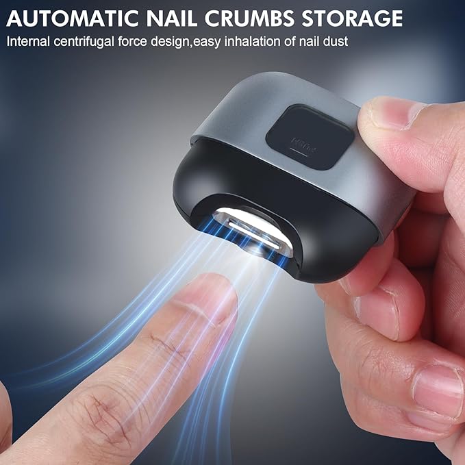 Electric Nail Clipper - 2-speed suitable for infants and elderly people Automatic Electric Nail File Safe for Infants & Elderly, with LED Light for Night Use – Gently Trims Thick & Fragile Nail