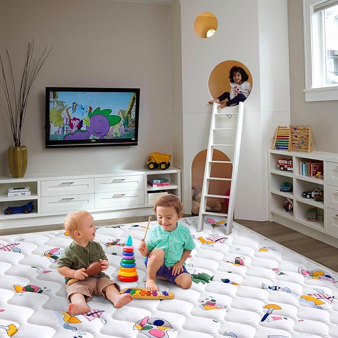 Baby Play Mat - 71" X 59",Premium Thicker Foam One-Piece Machine Washable, Extra Large Anti-Slip Soft Cushioning Foam Playmats for Babies and Toddlers, Foldable Baby Crawling Mat for Playpen