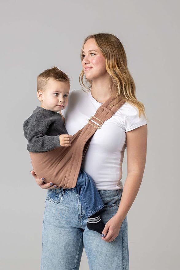 Mabē Monarch Toddler Sling Carrier – Ergonomic Hip Carry Support for Toddlers – Adjustable and Breathable Sling for Easy Up/Down & Comfortable Holding (16–45 lbs, Mocha)