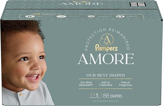 Pampers Amore, Size 5 (20-37 lbs), 88 Count, Our Best Diaper