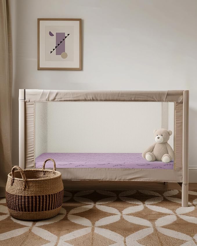 Pack and Play Sheets Fitted, Mini Crib Sheets 2-Pack for Pack N Play Mattress, Stretchy Playpen Sheet for Boys Girls, Softness and Breathable, 38" x 26"