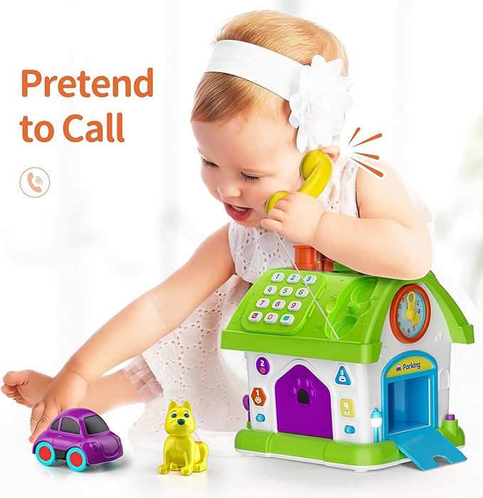Montessori Toy for 1 Year Old Girl Boy Gifts, Musical Baby Toy 9-12-18 Month, Bilingual Educational Toddler Toy Age 1-2, First Birthday Gift for 1 Year Old Girl Boy (Green)