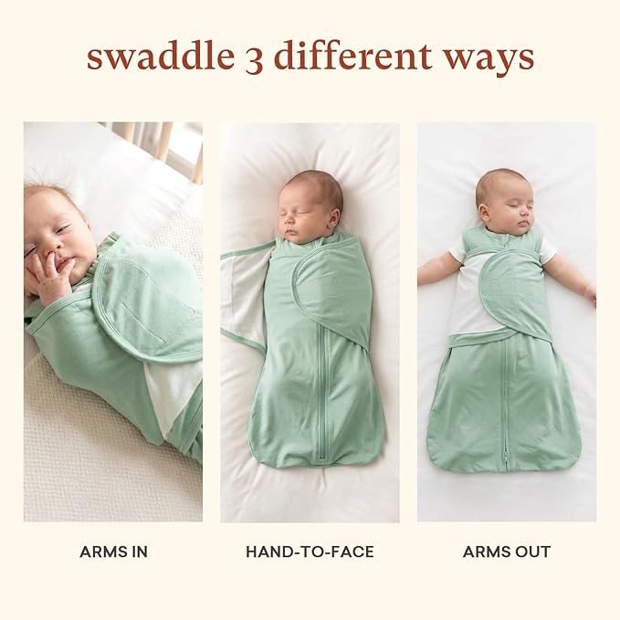 littogoose 2-Pack 0.5 TOG Newborn Sleep Sack, All-in-One Swaddle Wrap with Silent Velcro for Infants (0–3 Months)