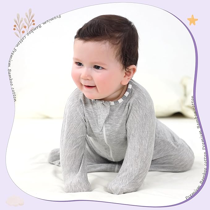 PuppyPaws Baby Sleep Sack 2-Pack Set, Transitional Swaddle, Sleep Sack 3-6 Months, Wearable Blanket Baby with 2-Way Zipper Summer, 95% Rayon derived from Bamboo, 5% Spandex