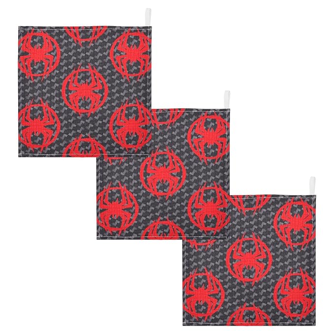 vvfelixl Red Spiders Silhouettes Baby Burp Cloths Baby Muslin Washcloths for Boys Girls Cotton Baby Face Towel for Newborn Infants Soft and Absorbent 11.8 X 11.8 in, 5 Pack