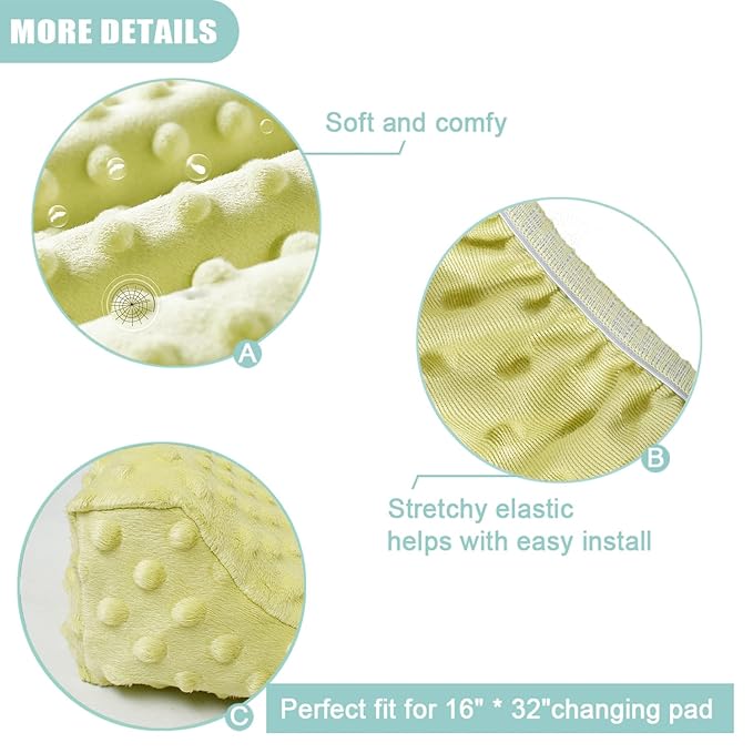 Owlowla Changing Pad Cover,Soft Minky Dots Changing Table Sheets for Baby Boy and Girl 2Pack (White&Lime Green)