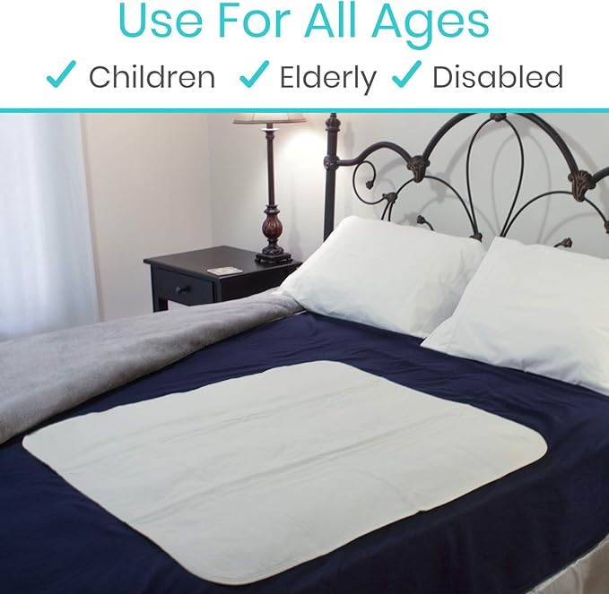 Sures Bed Pads for Incontinence Washable, Bed Wetting Protection for Adults & Elderly - Waterproof Reusable Underpads for Women, Men, Kids, Pets (34" x 52"(2 Pack))