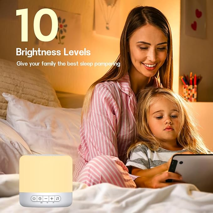 Easysleep Sound Machine Baby White Noise Machine for Sleeping,Toddler Sleep Trainer with 30 Soothing Sounds 12 Night Light,Timers, App Remote Control,Night Light Sleep Machine for Nursery Kid