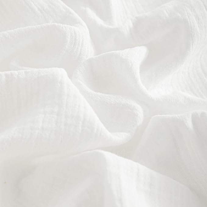 NTBAY 2 Pack Muslin Cotton Mini Crib Sheets, Soft and Breathable Double Layer 24x38 Baby Crib Sheets for Mini Crib and Toddler Mattresses, Boys, Girls, Unisex, White, 24x38 Inches