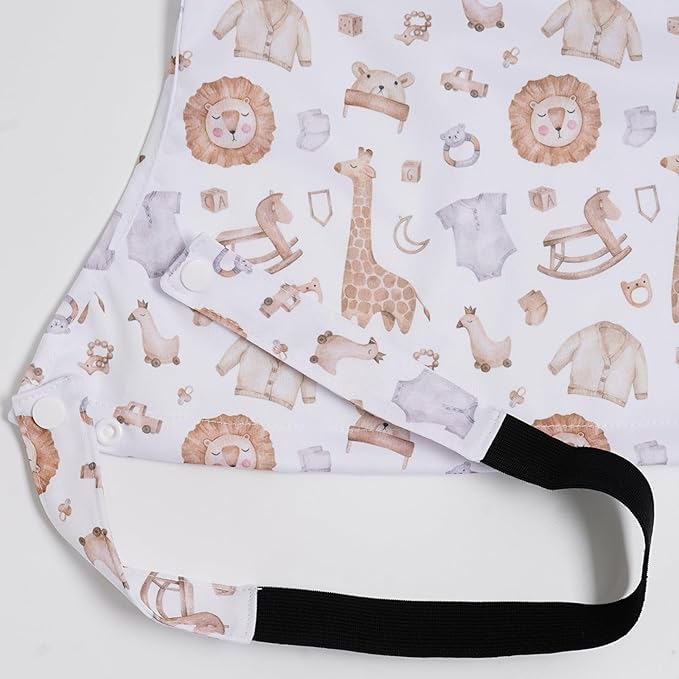 CoolaPeach Long Sleeve Baby Bib - Mess-Proof Feeding Bibs for Babies - Adjustable, Waterproof, and Highchair/Table Attachment