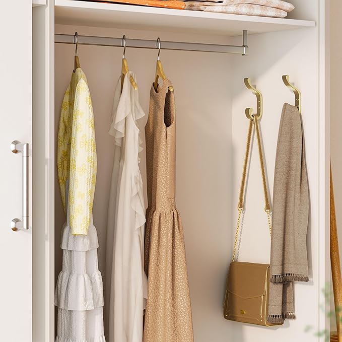 Large Wall Hooks for Hanging Coats: Heavy Duty Wall-Mount Hanger (Hold 30 LB), Mudroom Hooks for Clothes, Backpack, Purse, Bathroom Towel (Gold, 4 Pack)