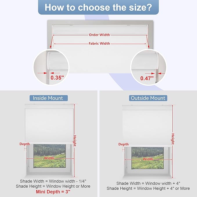 Allesin 100% Blackout Cordless Roller Shades for Windows, Free-Stop Shades, Thermal Insulated, UV Protection, Waterproof Fabric, Easy to Install for Home, Office, Bathroom (White 35 x 72)