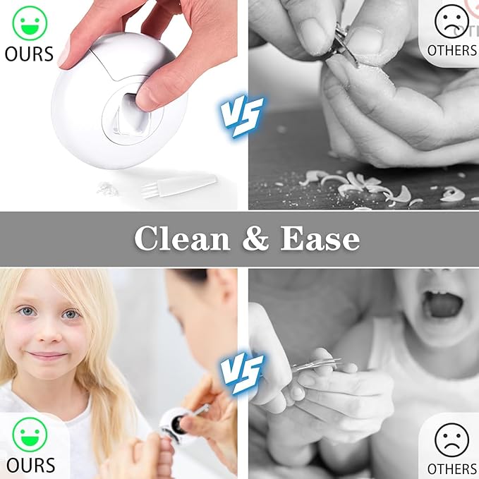 3-in-1 Automatic Electric Nail Clipper with LED Light & Nail File, 3 Speeds LCD Digital Display, Nail Clip Storage, USB Rechargeable Safety Fingernail Trimmer for Baby, Kids, Seniors