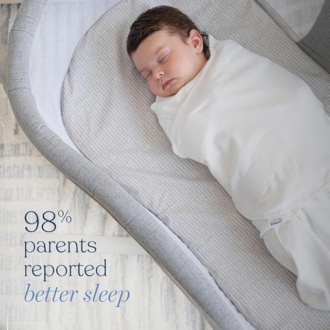 HALO Micro-Fleece Sleepsack Swaddle, 3-Way Adjustable Swaddle Blanket for Newborn and Infants, TOG 3.0 for Cold Climates, Hip Healthy, Heartline, Small, 3-6 Months