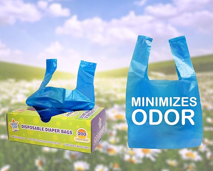 Mighty Clean Baby Disposable Diaper Bags with Light Powder Scent, 600 count