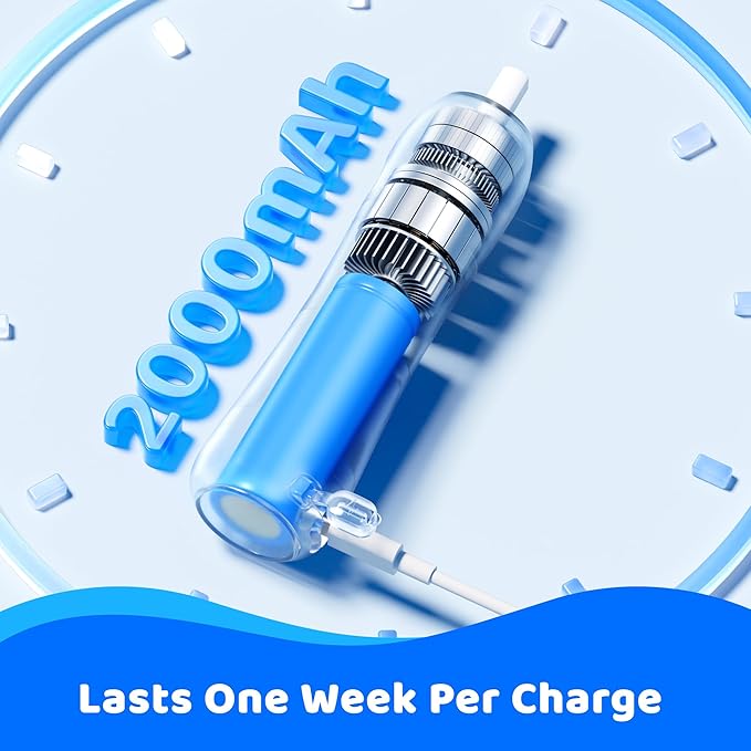 Klarpul Electric Bottle Brush Cleaner, IPX7 Waterproof Baby Bottle Brush with Replaceable Nipple Cleaning Kit & Extender Rod, 2 Speed Modes, 360° Auto Cleaning, 2000mAh Battery, Rechargeable, Blue