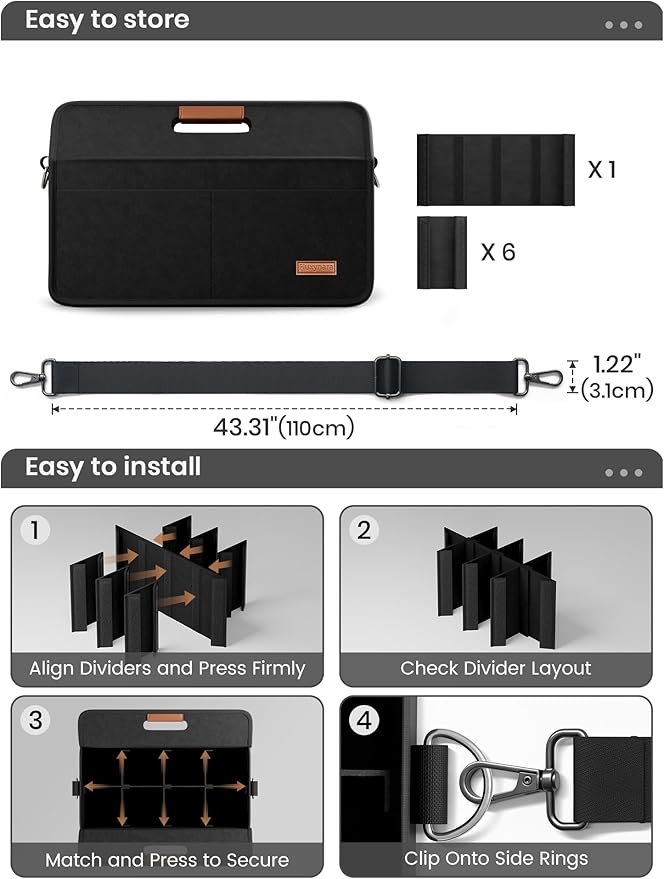 Fluxynara 8-Cup Reusable Felt Drink Carrier with Handle and Adjustable Shoulder Strap, Drink Holder for Car, Multi-Cup Drink Carrier Bag for Delivery, Travel, Picnics (Black)
