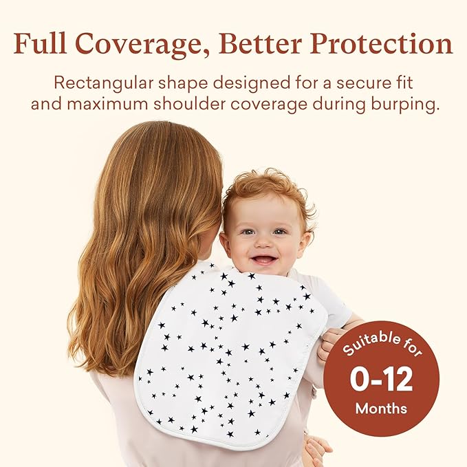 littogoose Premium 8-Pack Waterproof Baby Burp Cloths, Extra Large 13"X26" Soft Absorbent Burping Clothes for Newborns and Infants, Baby Shower Boys Girls