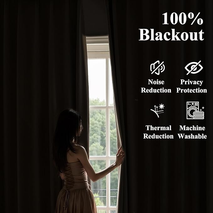 WEST LAKE 72 Inch Sand Pinch Pleated Full Blackout Curtain Panels,French Pleat Linen Blended Room Darkening Drapes,Modern Window Treatment for Bedroom Living Room,40" Wx72 L(Pack of 2)